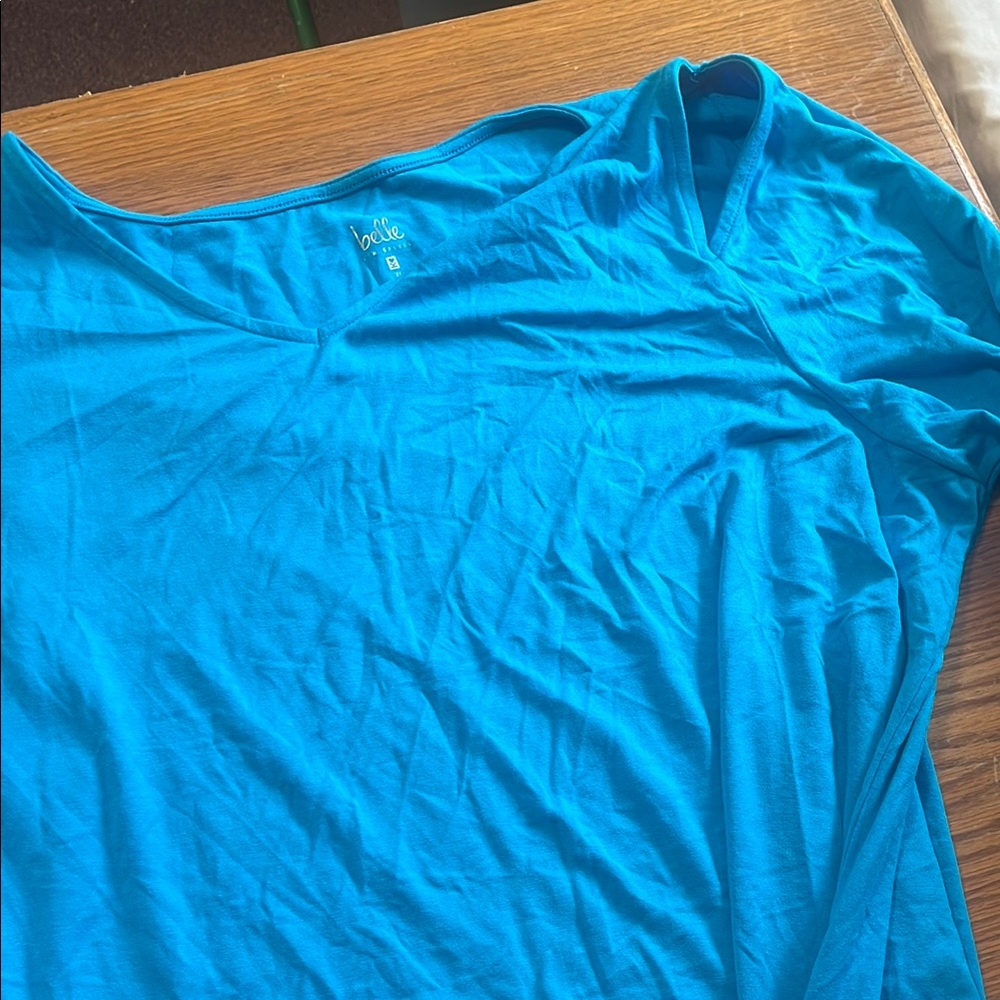 Belle by Kim Gravel Blue Long Sleeve Tee